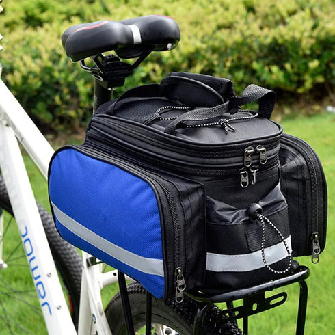 Multi-Function Bike Rear Rack Bag, Detachable Cycling Luggage Bag with Rain Cover (27L)