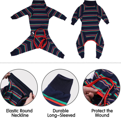 Dog Recovery Suit Abdominal Wound After Surgery Wear, Prevent Licking Wounds E-Collar & Cone Alternatives, Long Sleeve