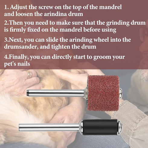 Trinkrittey 26 Pack Set 2 1/2 Inch 120 /0.31 inches 80 Pet Nail Grinder Replacement Kit Sanding Drum with Grit Sanding