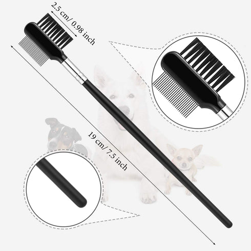 Mudder 6 Pieces Dog Eye Comb Tear Stain Remover Comb Double Head Tear Stain Comb Double sided Pet Grooming Comb Multipurpose Tool for Small Cat Puppy Removing Crust Mucus and Flea