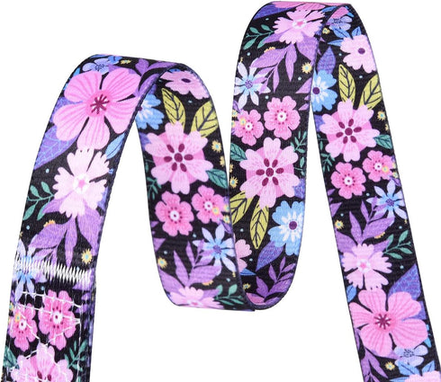 Dog Collar with Bohemia Floral Tribal Patterns, Soft Ethnic Style Adjustable Collar for Small Medium Large Dogs (Floral