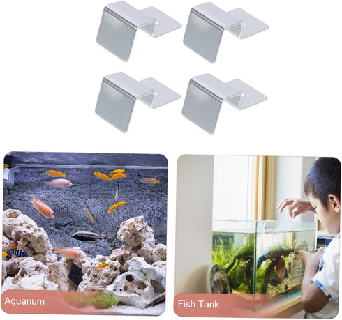 4pcs Support Frame Fish Tank Bracket, Lid Holder Clip for Aquariums, Glass Cover Clip, Stainless Steel Equipment