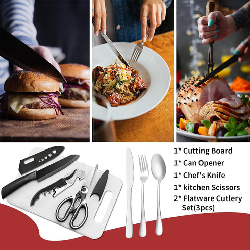 Set-27 Set Portable Camping Kitchen Utensil Piece Cookware Kit, Stainless Steel Outdoor Cooking and Grilling Utensil