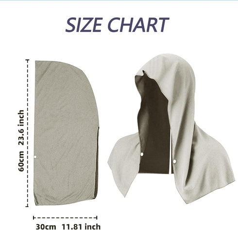 CLeemuziN Women Men Cooling Hoodie Towel Absorbent Quick-Drying Cooling for Hot Weather Neck-face Fitness Gym