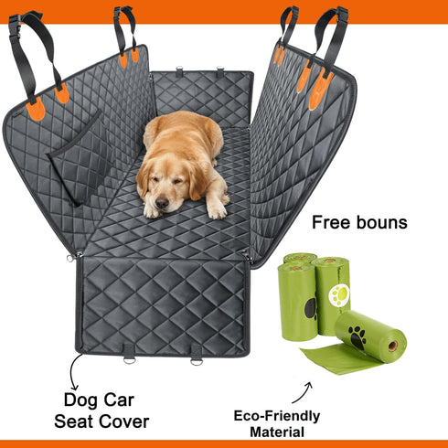 ARGNOOR 600D Hammock Dog Car Seat Cover with Free Poop Bags, Waterproof Car Seat Protector, Dog for Cars with Seatbelt