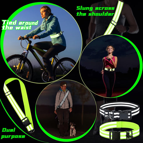 Reflective Sash, High Visibility Safety Reflective Jacket, Adjustable for Walking and Cycling at Night