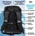 TACTIKO 30L Heavy-Duty 100% Waterproof Backpack - Marine Roll Top Floating Dry Bags for Hiking, Jet Black