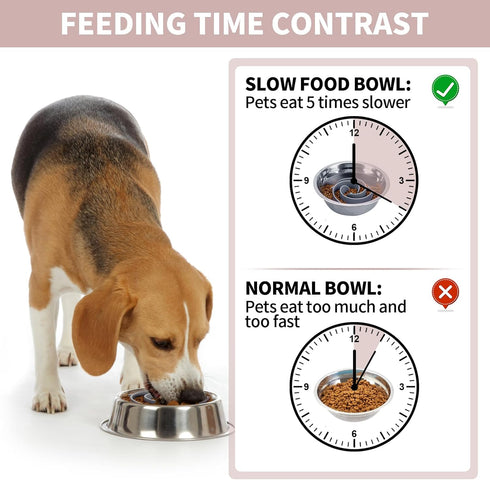 Slow Feeder Dog Bowls Insert, Bestalk Soft Silicone Dog Slow Eating Feeder Insert with Suction Cups for Small, Medium and Large Dogs, Fit into Basic Bowls and Elevated Dog Bowls (Grey, XL)
