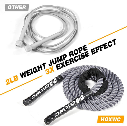 Weighted Jump Rope for Adults, Exercise Jumprope with Comfortable Grip & Carry Bag for Stamina & Strength