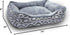 Modern Threads Luxury Dog Bed - Oxford Printed Plush Cuddler for Small to Medium Dogs, Machine Washable, Anza, Grey