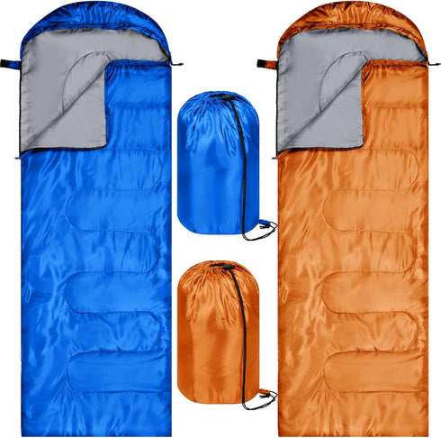 Tudomro 2 Pcs Camping Sleeping Bag - Lightweight Packable Waterproof Gear for Adults, Indoor Outdoor Hiking Travel