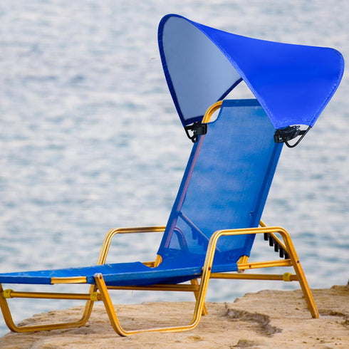 Atvkov Beach Chair Canopy Foldable Chair Umbrella Sun Shade Attachment for Beach Camping Fishing Lounge Tanning Zero