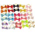Chenkou Craft 30pcs (15pairs) Dog Pet Hair Bows with Rubber Dot Grosgrain Ribbon, Mix Colors & Patterns