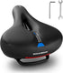 ROCKBROS Comfort Bike Seat, Soft Wide Saddle for Men and Women, Dual Shock Absorbing with Reflective Strip