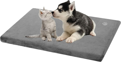EMPSIGN Stylish Dog Bed Mat, Reversible Dog Crate Pad with Waterproof Linings, Machine Washable Cover, Grey