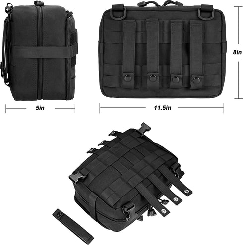 Jueachy Tactical Molle Pouch, Large Admin Bag Utility Tool Pouches, Expandable Molle Accessories Organizer with U.S.A