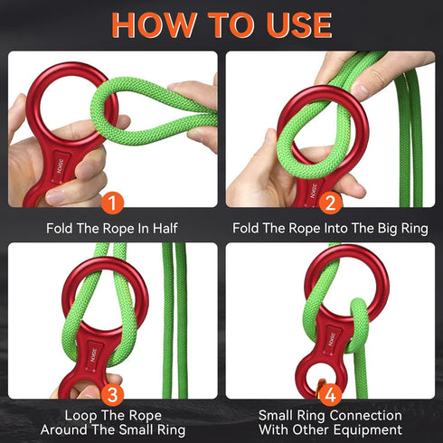 Rescue Figure 8 Descender Climbing Gear, 35KN/3500kg 7075 Aluminum Alloy Rigging Plate for Belaying and Rappeling