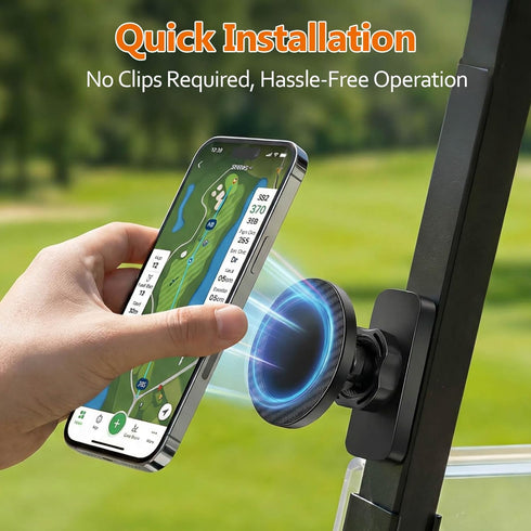 NOKINS 360 12/13/14/15/16/17 Magnetic Golf Cart Phone Holder, Strong Magnet Mount with Rotation, Compatible with iPhone