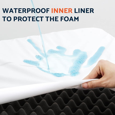 Puppy Bed for Small and Medium Dogs & Cats, Waterproof Lining, Removable Washable Cover, 28" x 23" x 7", Up to 50LBs