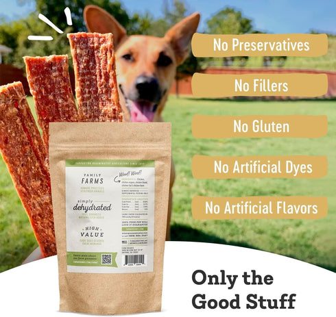 100% 2 Pack Farm Hounds - Chicken Strips - Premium Natural Jerky for Dogs - Humanely Raised Chicken- Break-to-Size