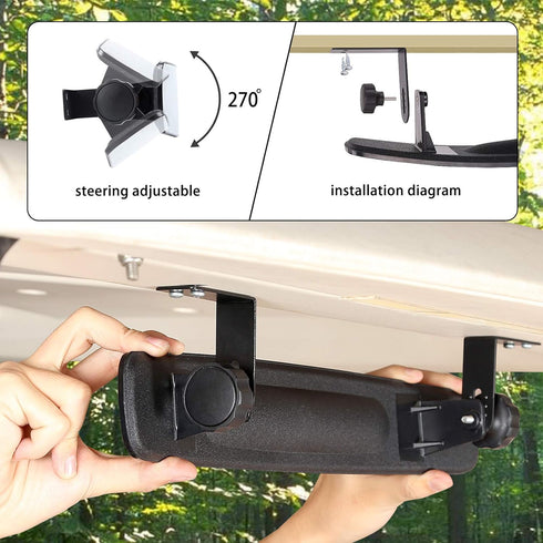 Universal Golf Cart Rear View Mirror Kit, Wide Convex and Folding Side View Mirrors for Club Car, EZGO