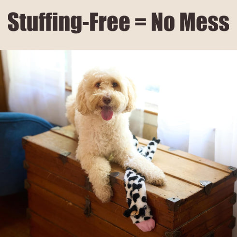 SPOT 23-Inch Skinneeez Crinklers Cow Stuffing-Free Squeaky Dog Toy Interactive Plush Toy for Medium & Large Dogs Mess