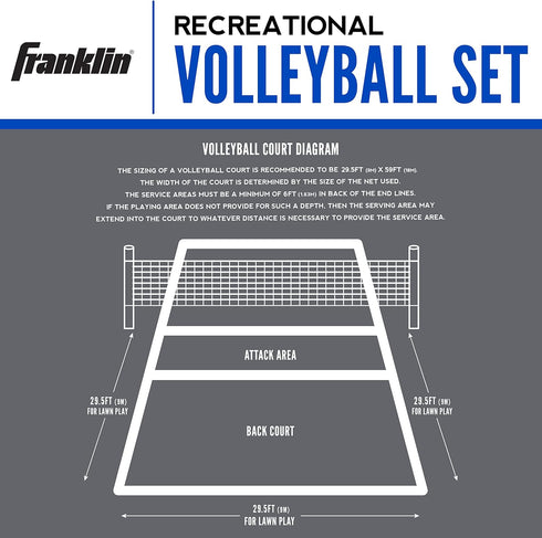 Sets Set Franklin Sports Volleyball + Badminton - Beach + Backyard Game - Volleyball, Pump, Badminton Rackets, Birdies