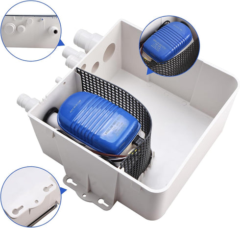 NovelBee 750 GPH Marine Shower Sump Pump Drain System Kit with Automatic Bilge Pump