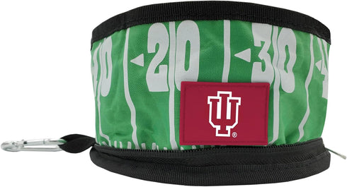 NCAA INDIANA HOOSIERS Collapsible Dog Travel Bowl - Food and Water Bowl for Dogs & Cats - Portable Leak-Proof Pet Bowl