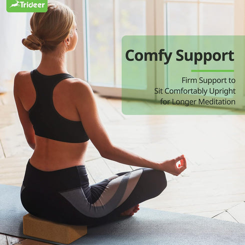 Trideer Cork Yoga Blocks - 2 Pack Natural High Density Yoga Block with Non Slip Surface for Yoga, Pilates, Stretching