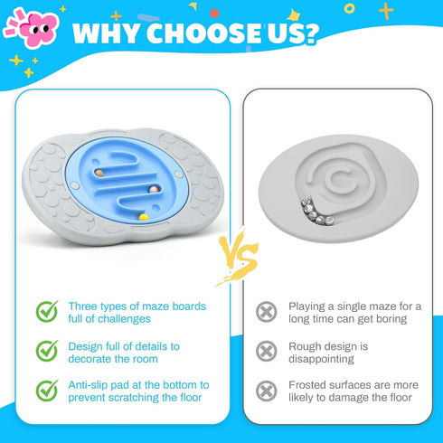 3 3 3+, 140 Lbs Balance Board Maze for Kids, Wobble Board with Balls, Replacement Labyrinth Boards, Indoor Active Play