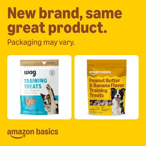 1 lb. (16 oz) Amazon Basics Peanut Butter & Banana Flavor Training Treats for Dogs, Bag (Previously Wag)