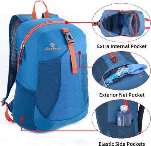 sinotron 22L Lightweight Packable Hiking Backpack, Small Day Pack for Travel, Camping, Vacation