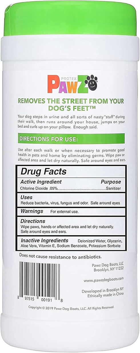 Protex PawZ SaniPaw Odor Eliminating Dog Paw Wipes (60 Wipes) - Cleansing Grooming Wipes, Safe Lickable Ingredients