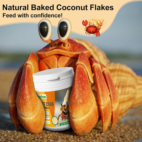WaggyTech 60g Hermit Crab Food - Baked Coconut Treat, Natural Dried Coconut for Crab Healthy & Additive Free, Easily