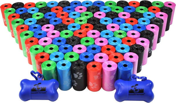 Downtown Pet Supply Rainbow Paw Print Poop Bags (2200 CT & 2