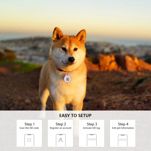 Taghelp 2-Pack 1.2") -Smart QR Code Pet ID Tag for Dogs - Instant GPS Location Alert via Email, No App/Subscription