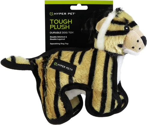 Hyper Pet Tough Plush Tiger Durable Dog Toy with Squeaker