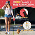 Retractable Dog Leash, 16ft Walking Leash for Small Dogs up to 77lbs, Non-Slip Handle - Red