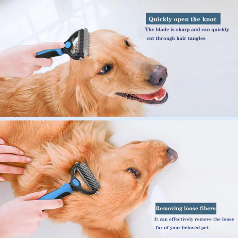 YSYZTXA 4-Piece Ultimate Pet Grooming Kit | Stainless Steel Nail Clipper, Deshedding Brush, Metal Comb & Tools for Cats