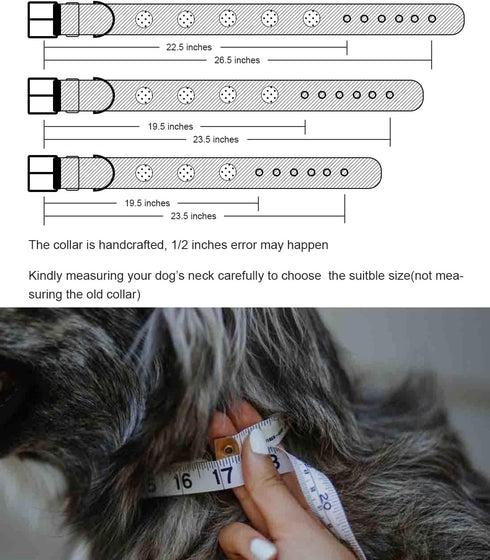 Leather Dog Collar, 2 inches Wide Heavy Duty Genuine Leather, Handmade, Soft, Luxury for Large and Medium Breed Dogs