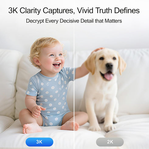 CINMOORE 5G 3K 0-Glow 2-Way Security Camera Indoor, Pet/Dog Camera with Speaker/Phone App, PTZ WiFi Baby Monitor