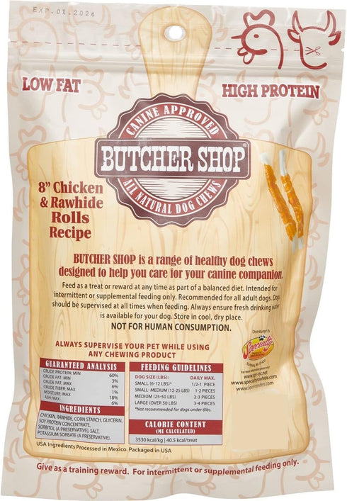Generic 8 (2 Pack 20 Butcher Shop Chicken & Rawhide Rolls Dog Treats - Rolls)