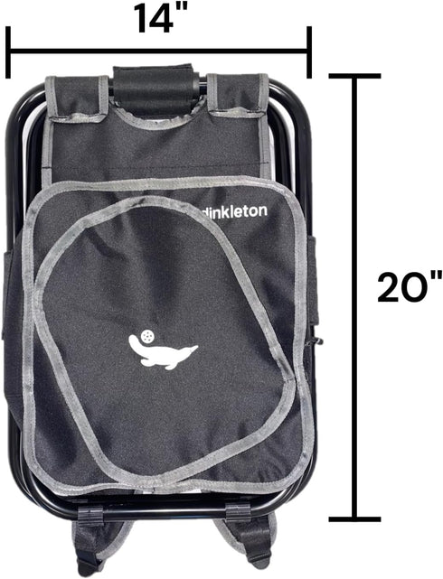 Generic 2 1 in Pickleball Bag and Foldable Chair, Adjustable Bag with Foldable Chair, Paddle Pocket, Compartment