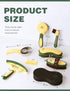 Furrishine 9 Set Horse Grooming Kit, Piece Grooming Brush with Silicone Curry Comb for Bathing & Shedding Pasture Glow