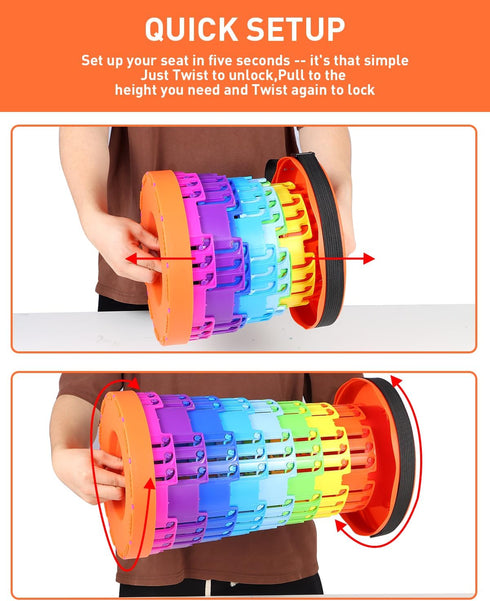 Ecrekhom Collapsible Stool with Large Load Capacity,Portable Lightweight Folding Stool for Adults,Collapsible Chair