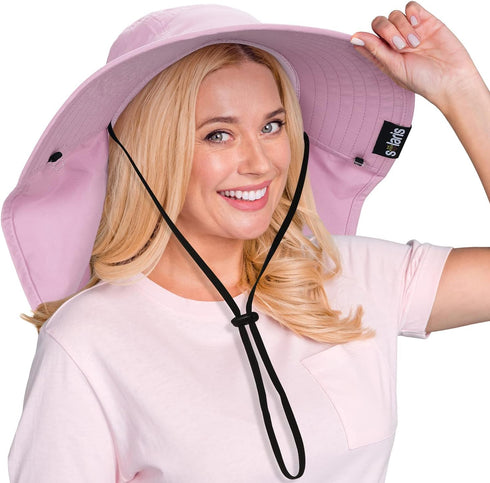 Women's Hiking Hat, Wide Brim with Large Neck Flap, UPF 50+ Sun Protection
