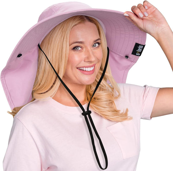 Women's Hiking Hat, Wide Brim with Large Neck Flap, UPF 50+ Sun Protection