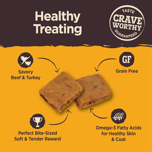 Wellness CORE Brainiac Puppy Soft Training Dog Treats, Grain Free, Beef & Turkey, 5 Ounce Bag