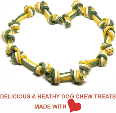 Rawhide Free Triple Dental Floss Dog Treats, 15 pcs/bag for Healthy Teeth